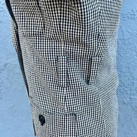 80s Calvin Klein Blazer Small Black and white plaid checkered Fitted Jacket - Picture 8 of 10